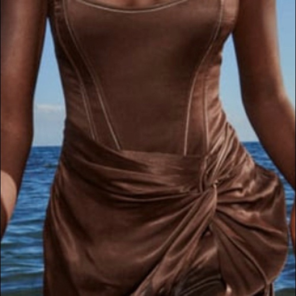 Brown Silk Corset Dress